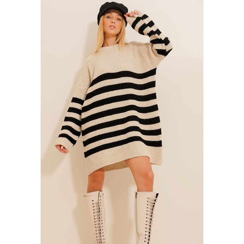 Šaty Trend Alacati Beige/ Schwarz 6276665 115582575