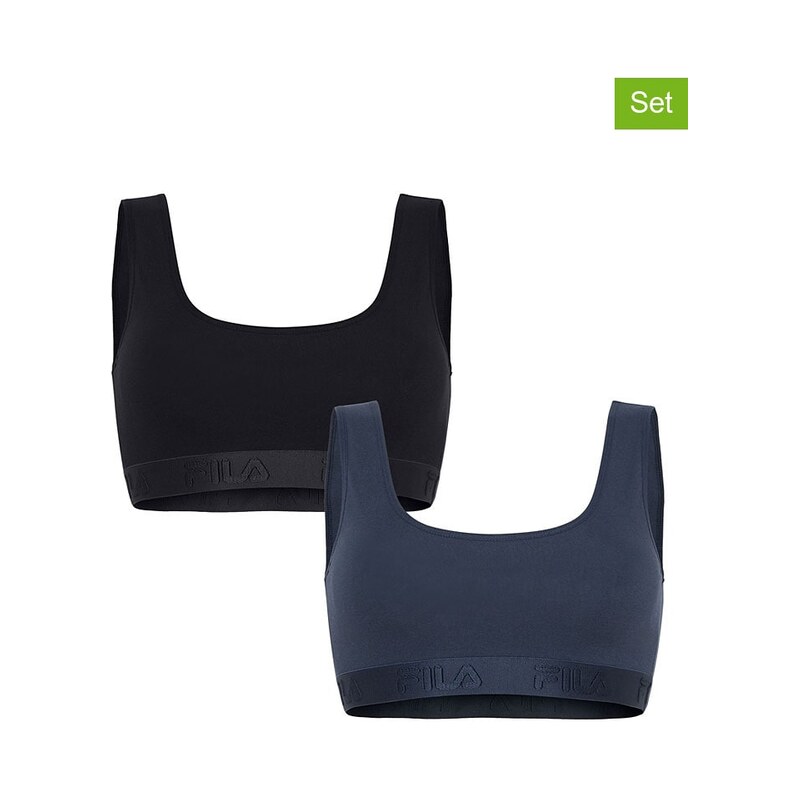 Sportovní podprsenka Fila Schwarz/ Dunkelblau 7333640 115581513