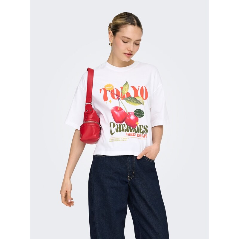 Tričko ONLY Weiß/ Grün/ Rot 9292424 115582399