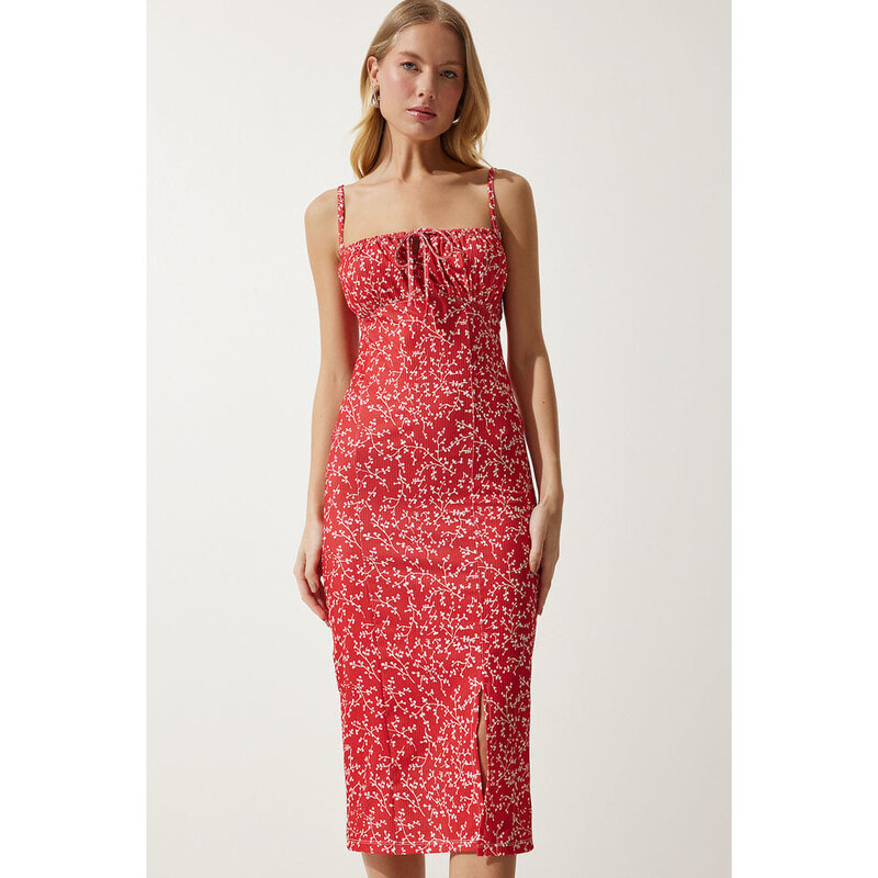 trendyol Šaty Happiness Istanbul Rot/ Weiß 795567