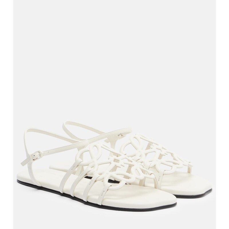 Loewe Paulas Ibiza Petal Anagram leather sandals
