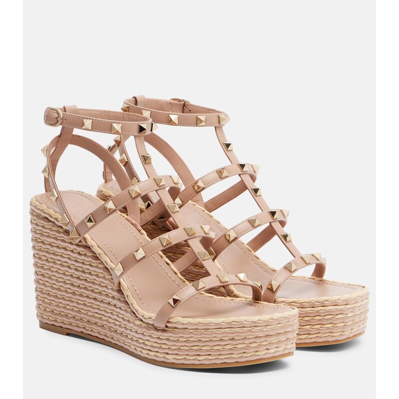 Valentino Garavani Rockstud leather wedge sandals