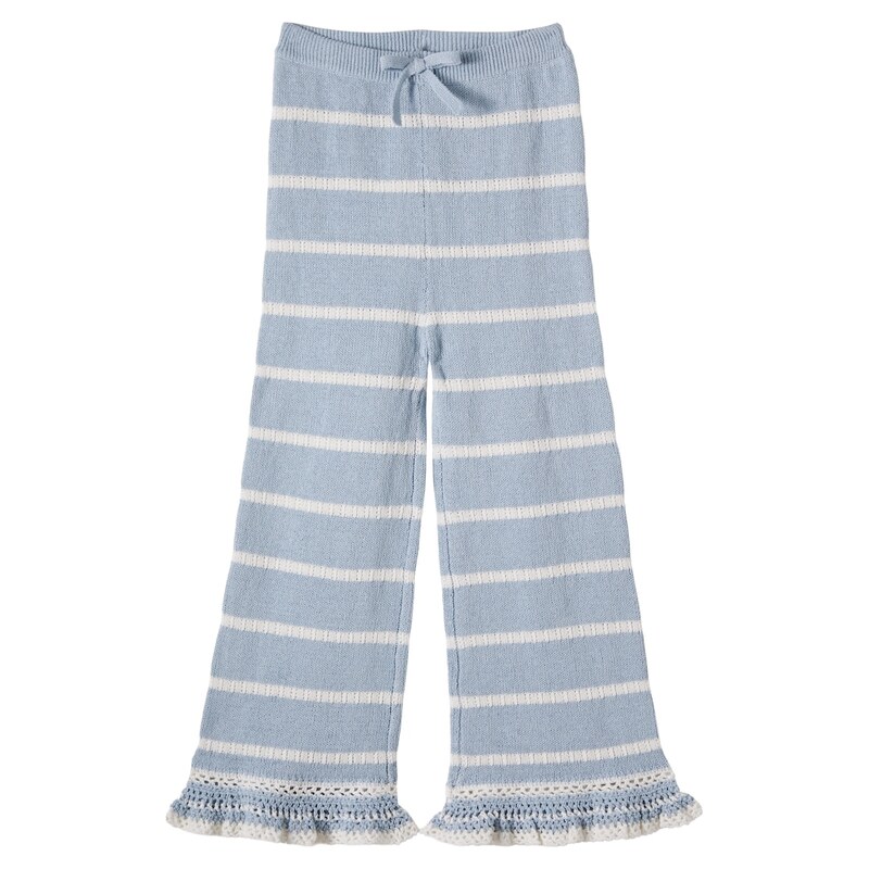Zimmermann Kids Striped knitted cotton-blend pants