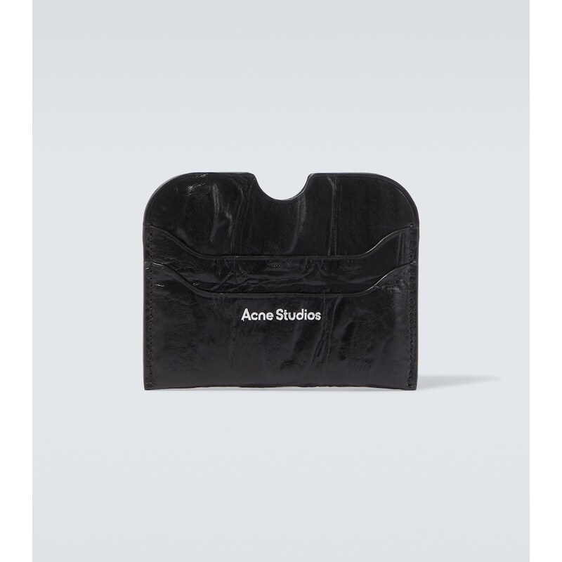 Acne Studios Croc-effect leather card holder