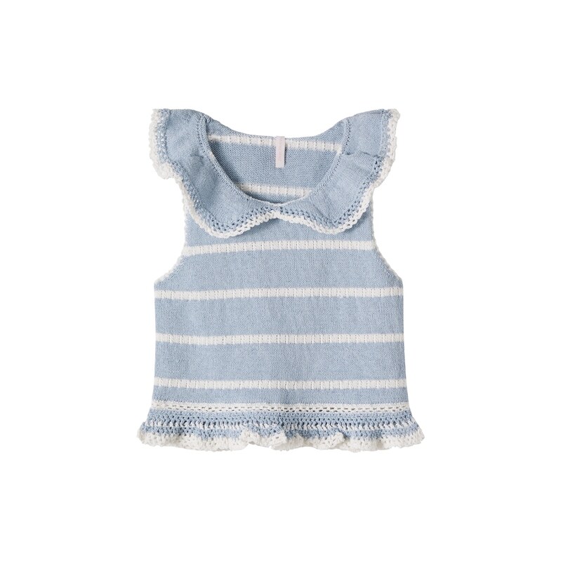 Zimmermann Kids Striped knitted cotton-blend top