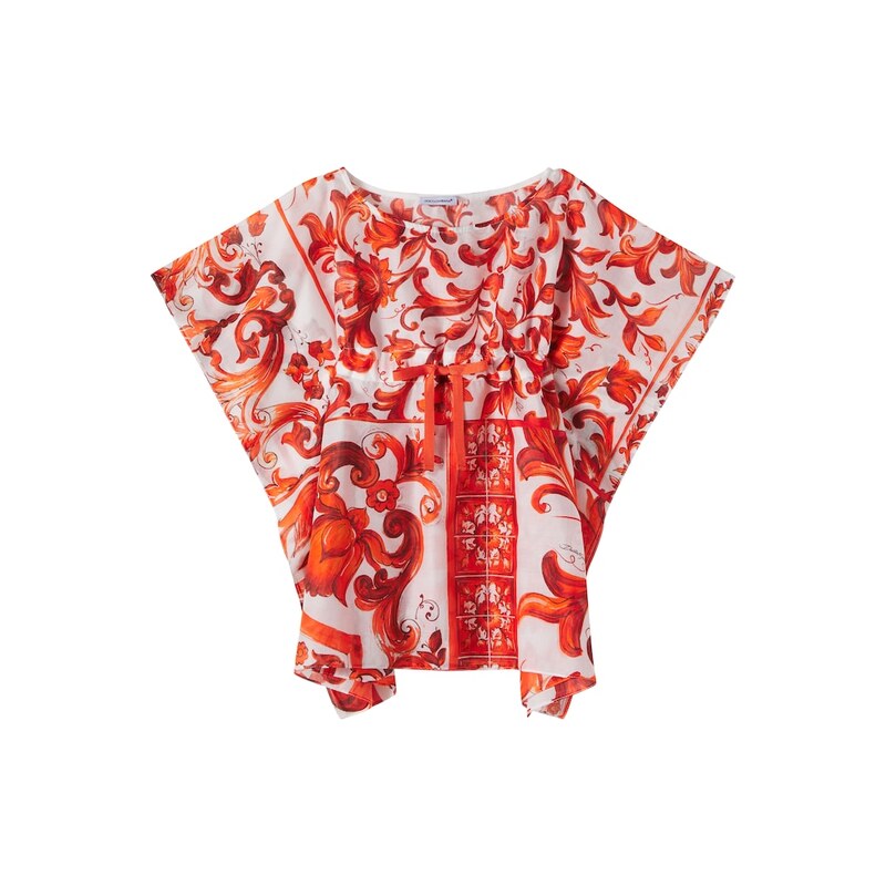 Dolce&Gabbana Kids Majolica cotton kaftan