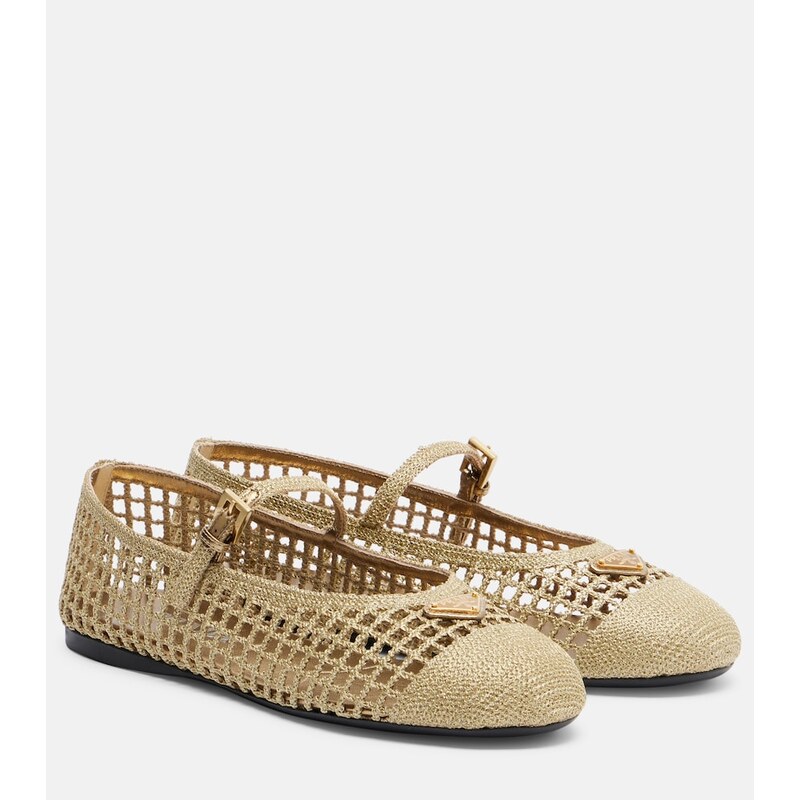 Prada Crochet Mary Jane flats