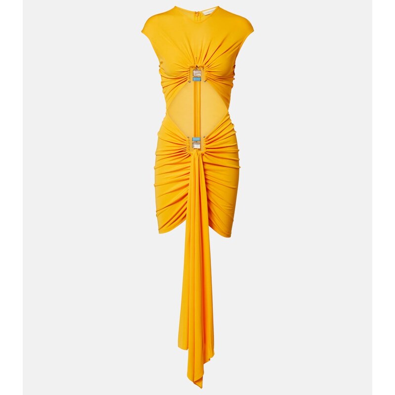 Christopher Esber Bezel Quartz Disconnect jersey minidress