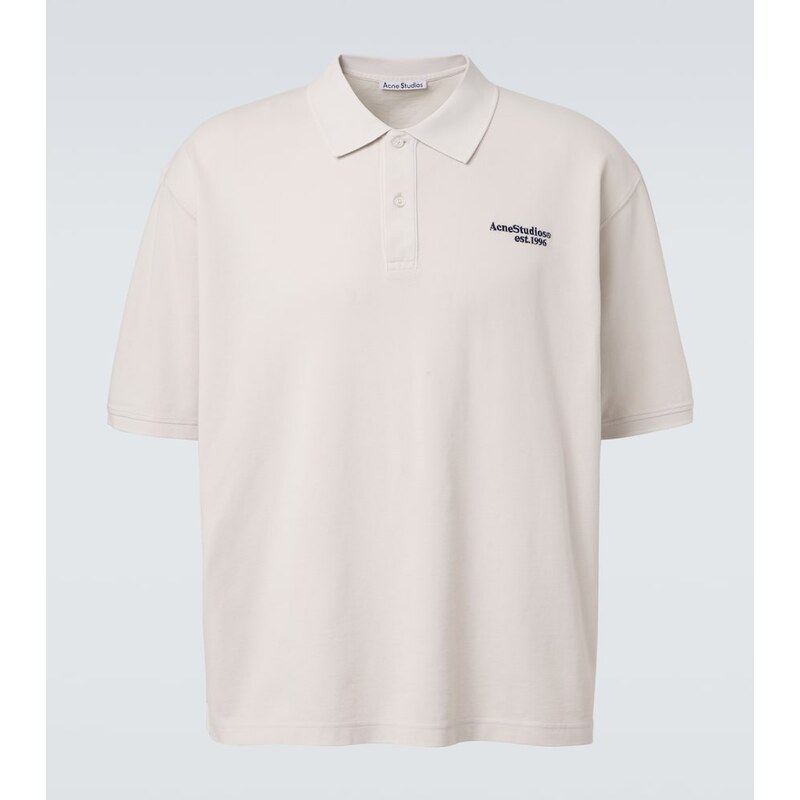 Acne Studios Distressed logo cotton polo shirt