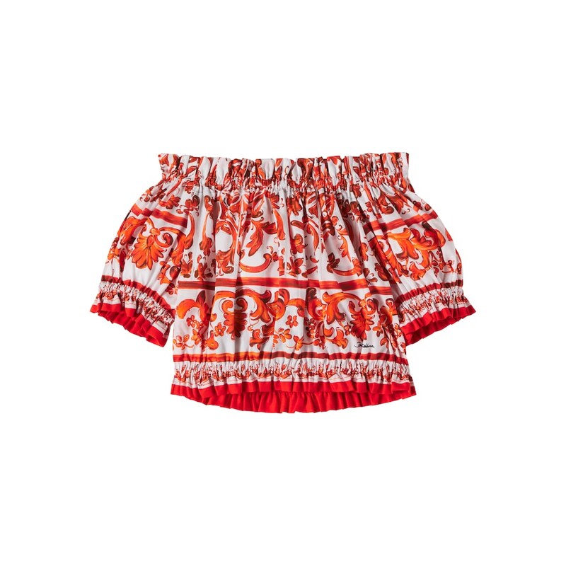 Dolce&Gabbana Kids Majolica cotton top