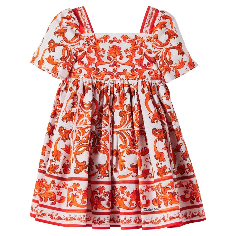 Dolce&Gabbana Kids Baby Majolica cotton dress