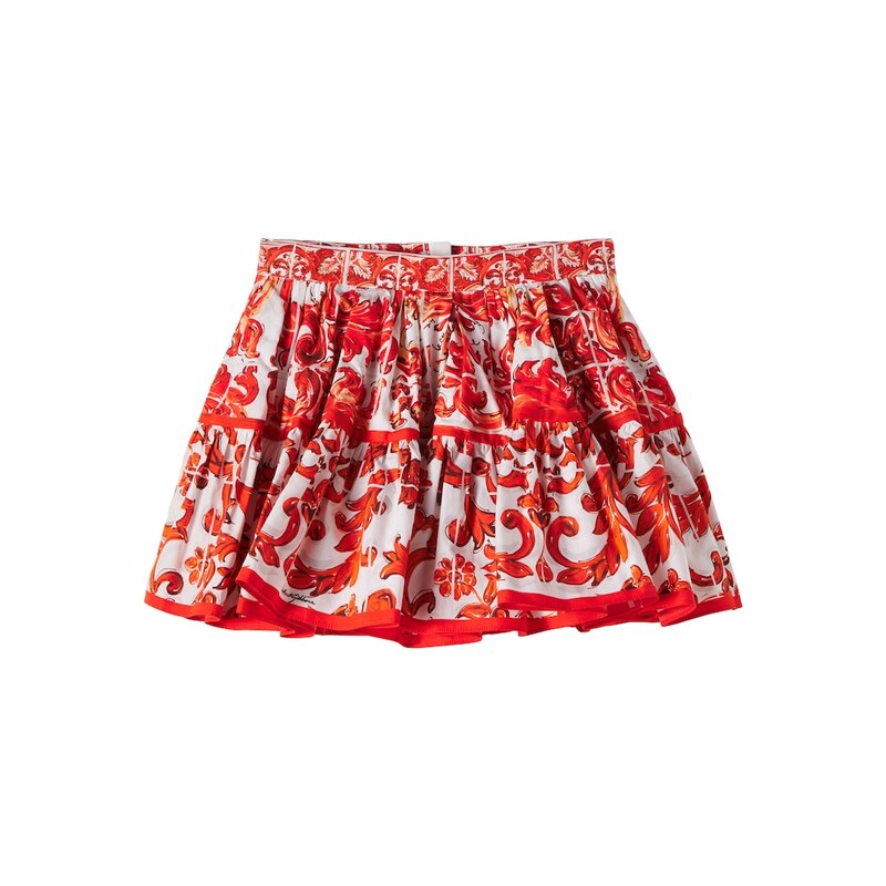 Dolce&Gabbana Kids Majolica cotton skirt
