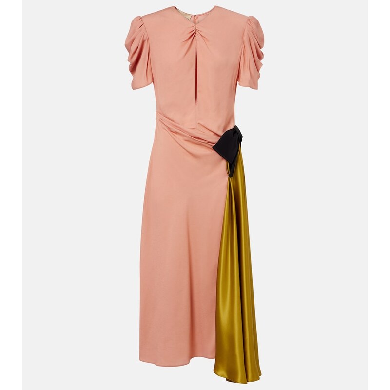 Valentino Bow-detail draped midi dress