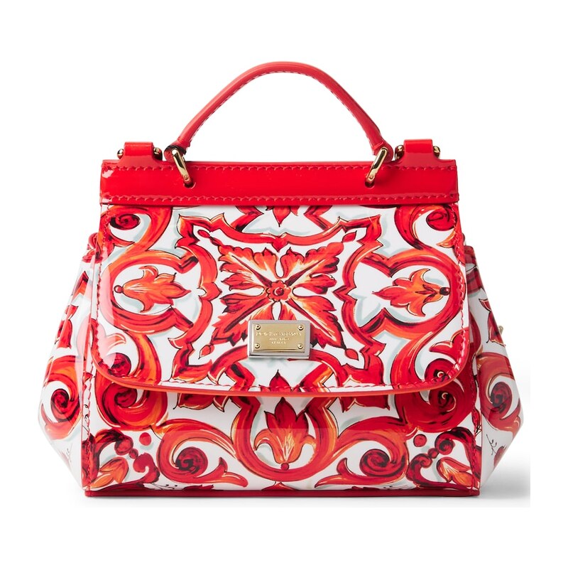 Dolce&Gabbana Kids Sicily printed leather shoulder bag