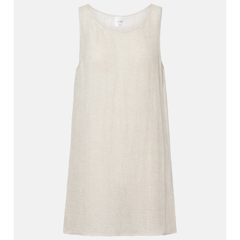 Leset Stella sequined linen-blend minidress