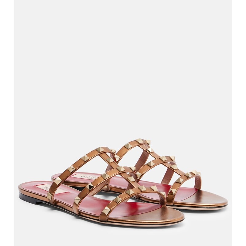 Valentino Garavani Rockstud metallic leather sandals