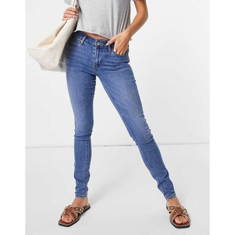 Levis 711 skinny jeans in mid blue