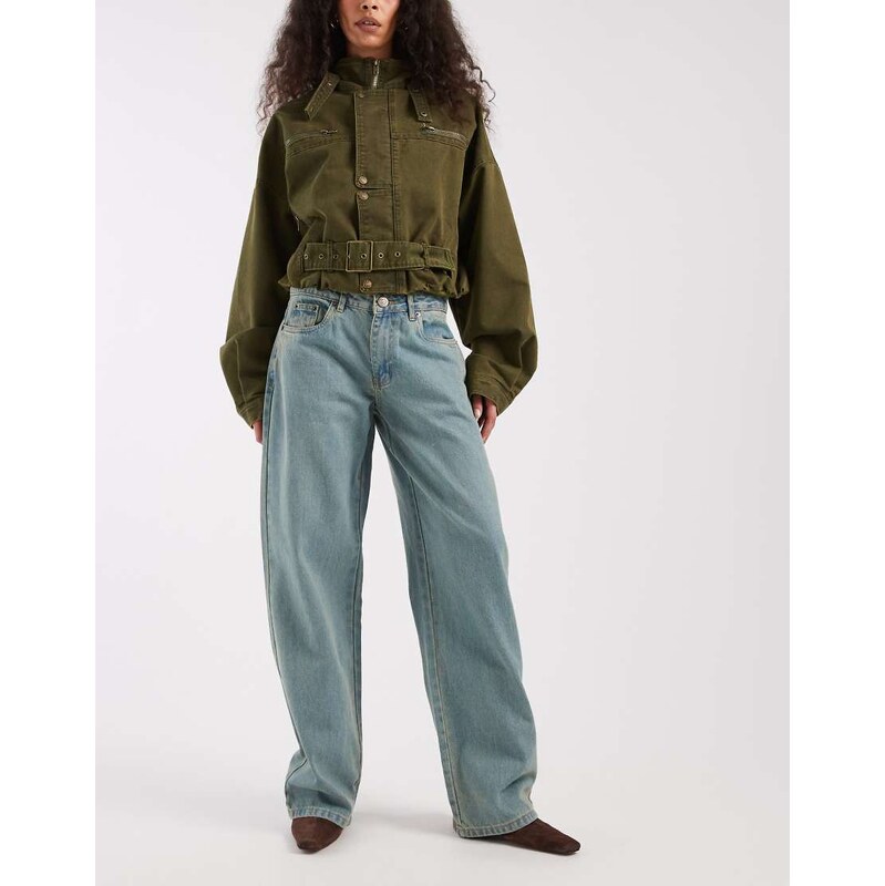 Daisy Street low rise boyfriend jeans in blue 115585127