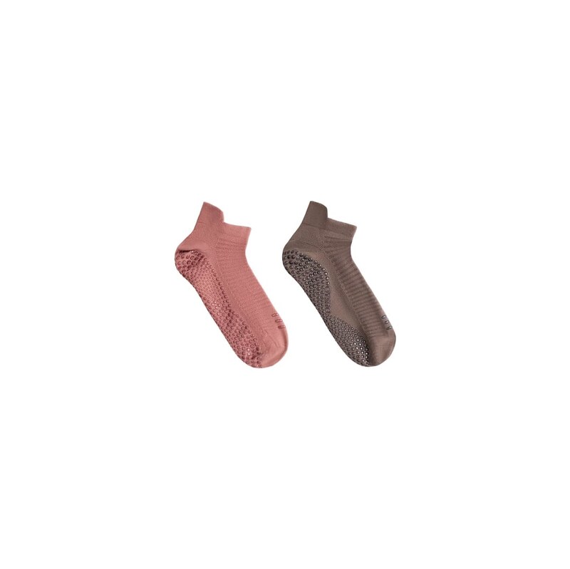 OYSHO 2 pairs of polyamide blend yoga and pilates sneaker socks in 115585167
