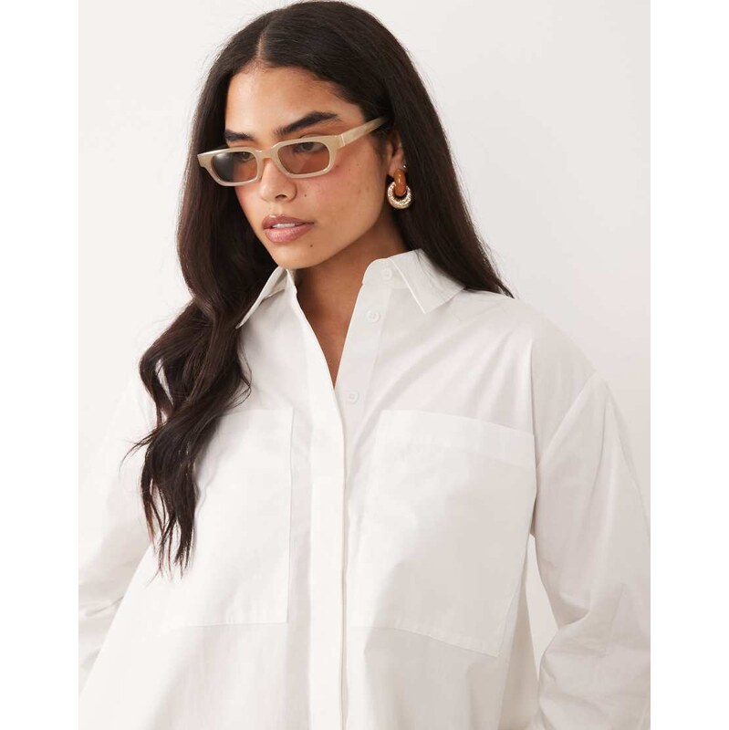 ASOS DESIGN a-line oversized shirt in white 115589658