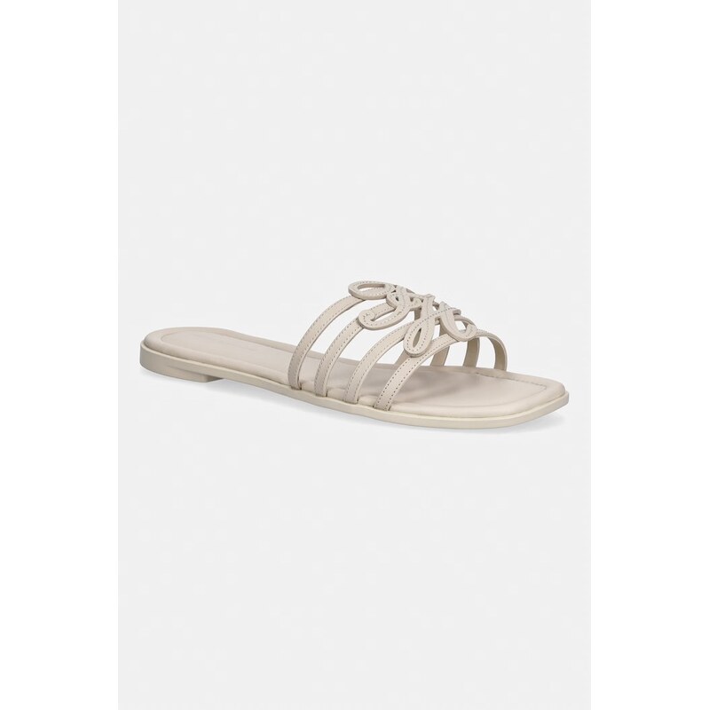 Tommy Hilfiger pantofle s odkrytými prsty dámské kožené TH SCRIPT FLAT 115585652