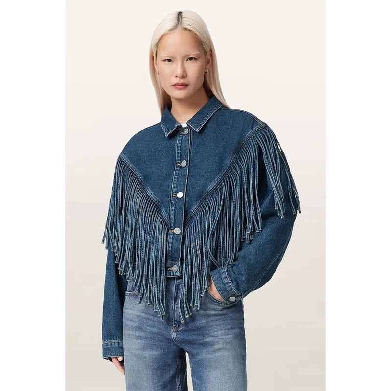 AllSaints džínová bunda dámská džínová MARLENE