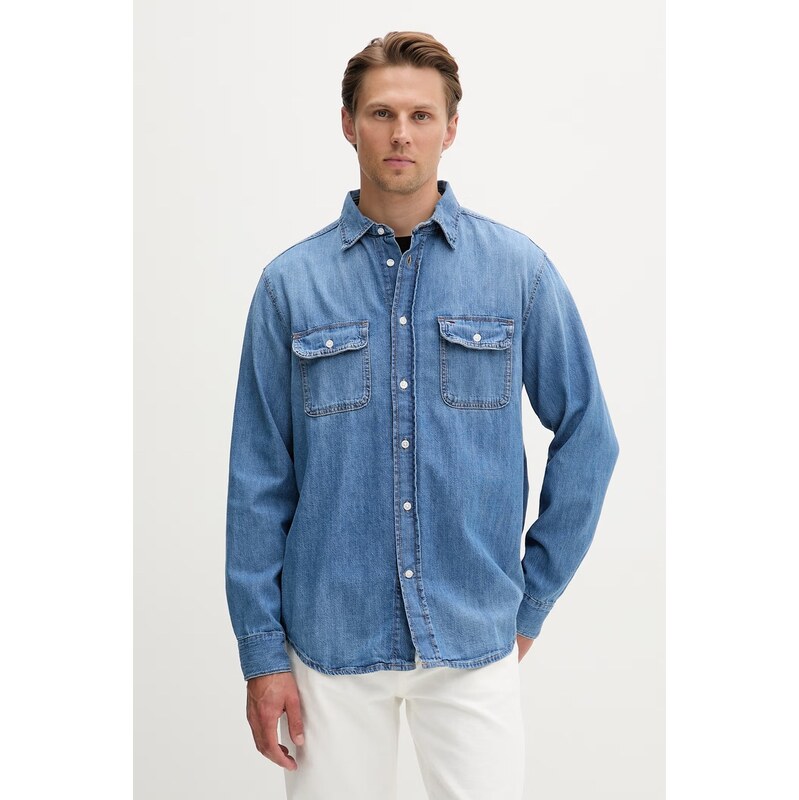 Tommy Jeans košile pánská džínová