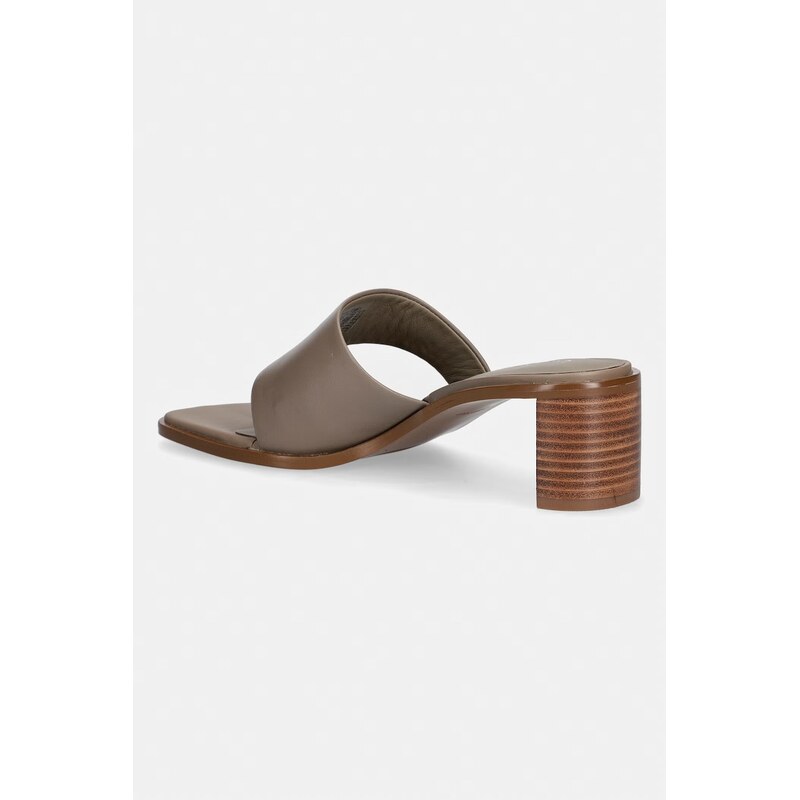 Calvin Klein žabky dámské kožené BLOCK HEEL SNDL THONG LTH
