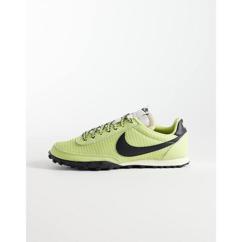 Nike Waffle Racer mesh trainers in lime green