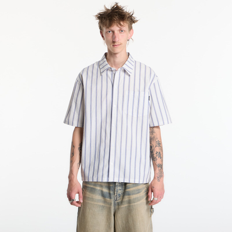 Košile Daily Paper Dp Blocked Ss Shirt Blue Wing Teal L