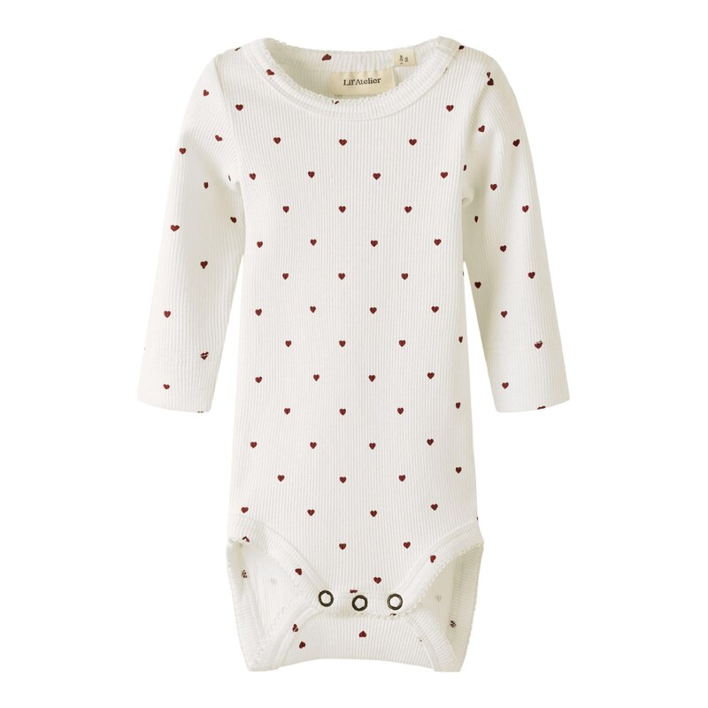 LilAtelier Dupačky/body NBFGago karmínově červené / offwhite
