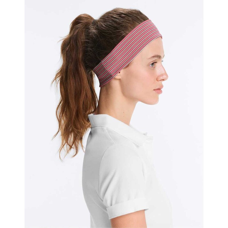 OYSHO 6 cm striped sports headband in red 115590017