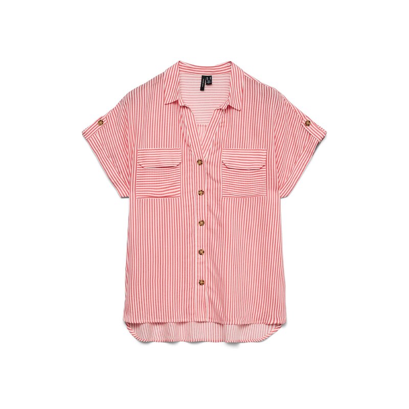 VERO MODA Halenka VMBumpy červená / bílá