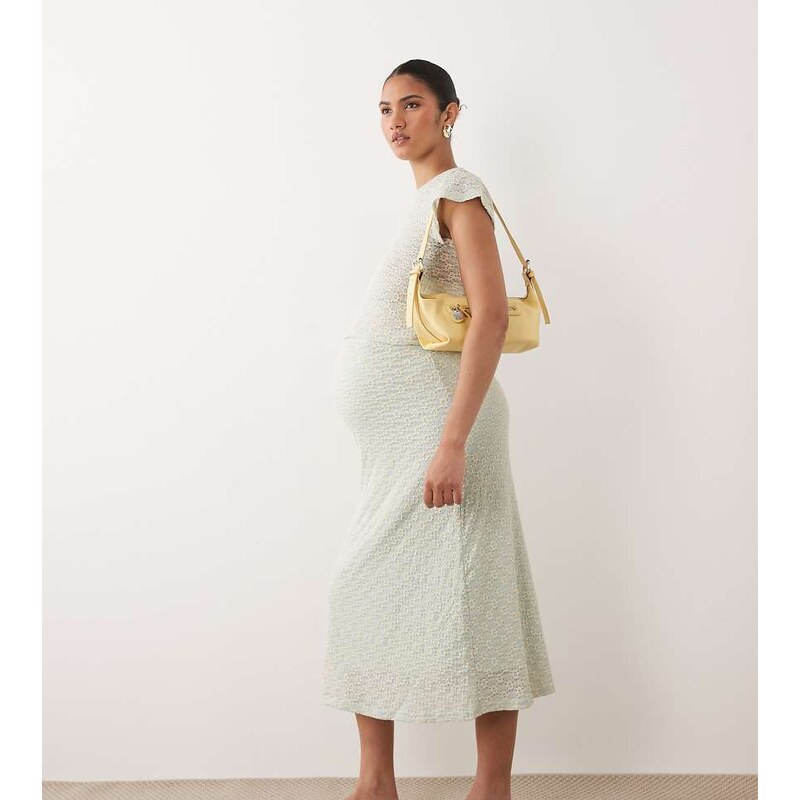 Mama.licious Mamalicious Maternity jersey daisy lace midi skirt