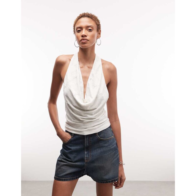 Weekday drape halter top in off white 115589665