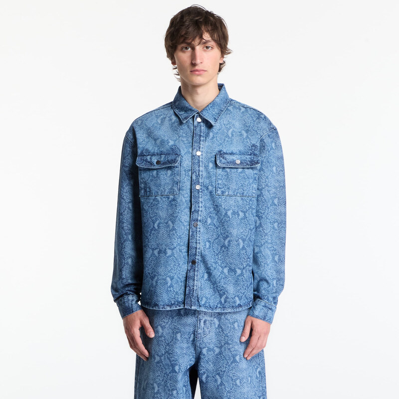 Košile Daily Paper Snake Laser Rahul Denim Shirt Blue L