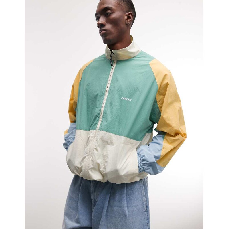 Parlez zip through colourblock funnel neck track jacket in multi