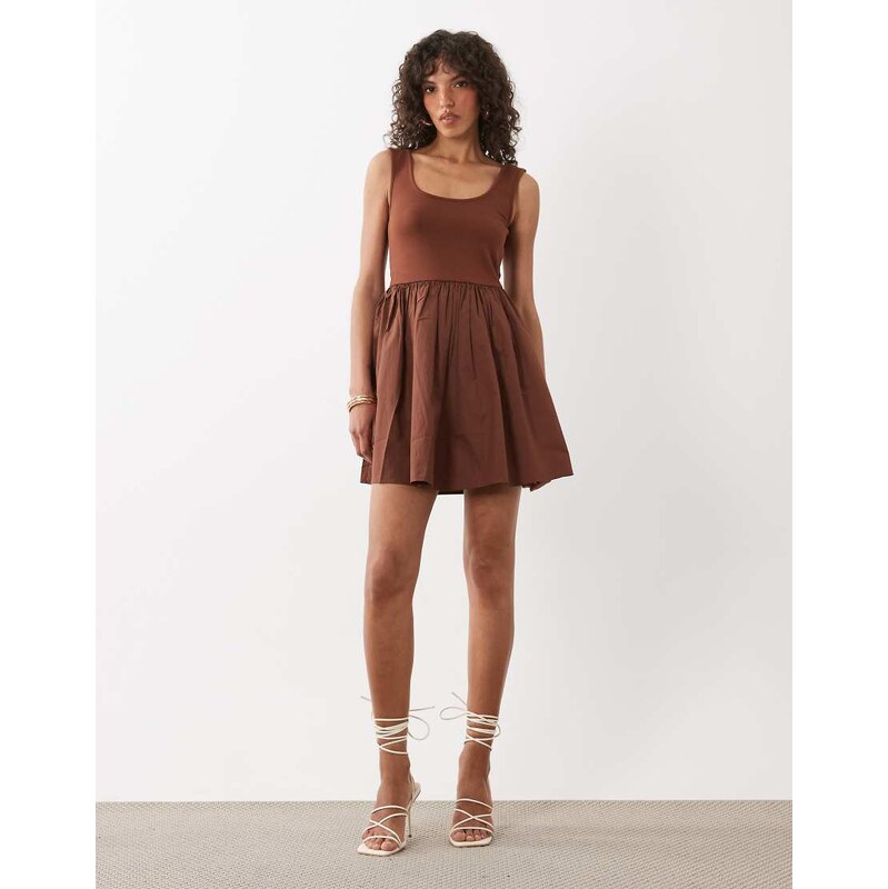 Nobodys Child Colorado scoop neck ruched skirt mini dress in