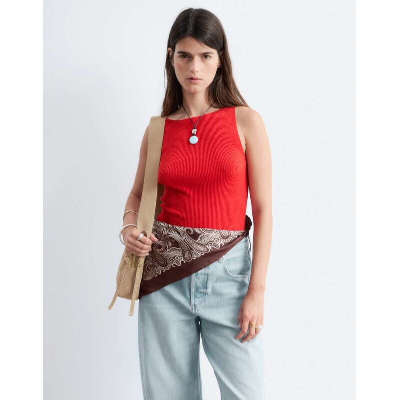 & Other Stories sleeveless knitted top with high neck in orange
