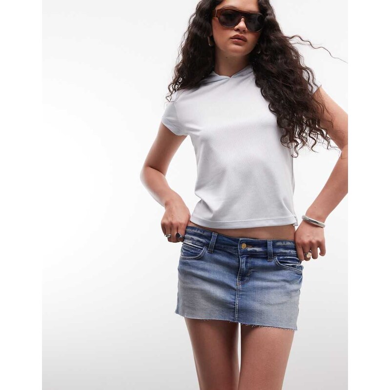 Cheap Monday Booty Bei super stretch denim mini skirt in mid blue wash 115589918