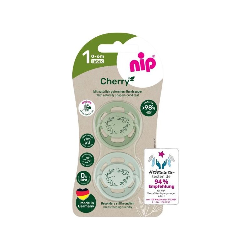 NIP CHERRY VELIKOST 1 (0-6M) 2KS Dudlík
