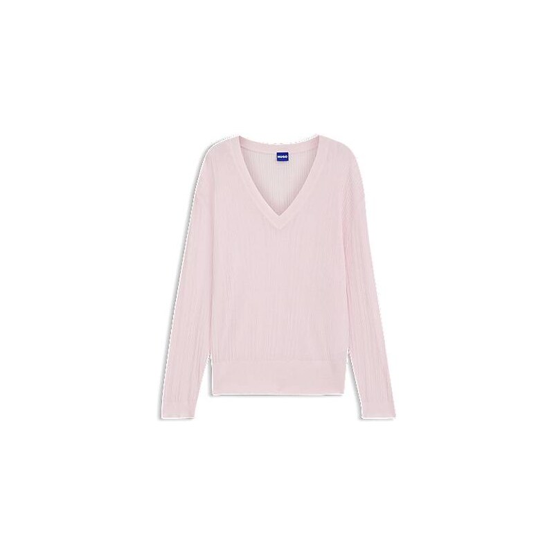 HUGO V-neck sweater with semi-sheer structure 115592023