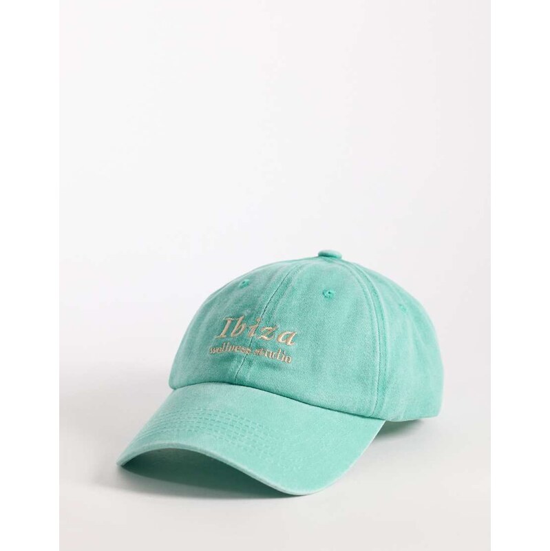 My Accessories Ibiza washed cap in mint-Green