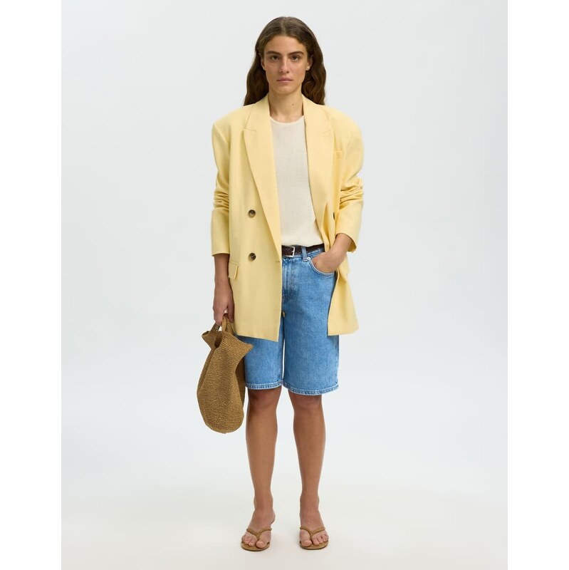 Selected Denim shorts in light blue denim 115591764