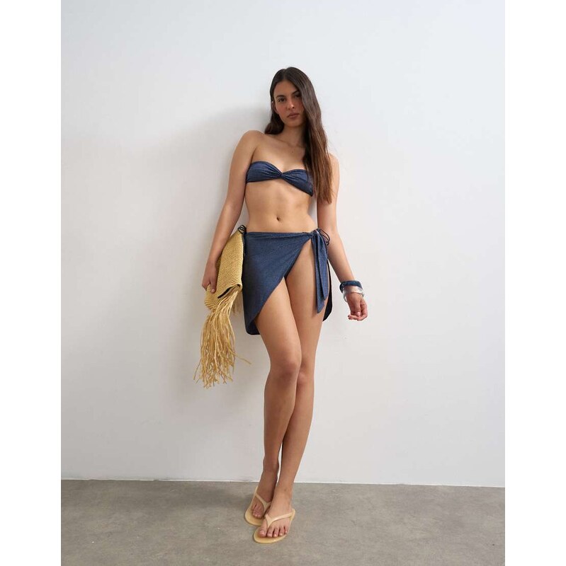Topshop glitter sarong in navy
