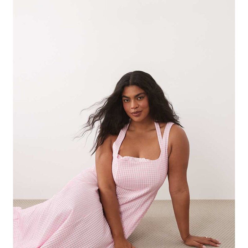 ASOS Curve ASOS DESIGN Curve square neck maxi sundress with
