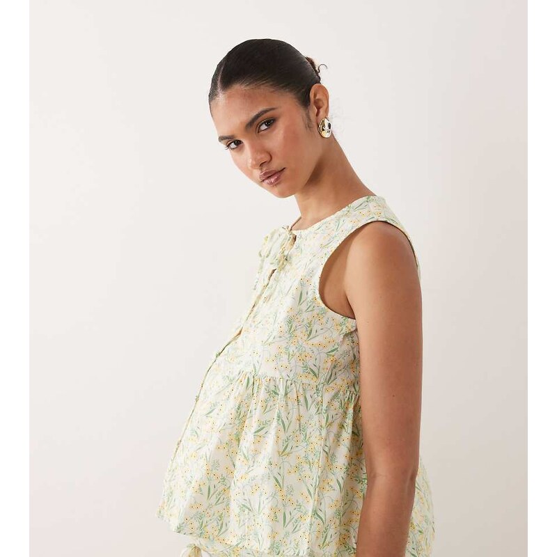 Mama.licious Mamalicious Maternity sleeveless peplum hem top co-ord in 115591600