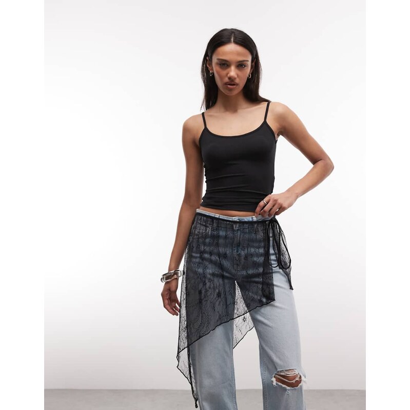 Noisy May lace waist scarf in black 115591612