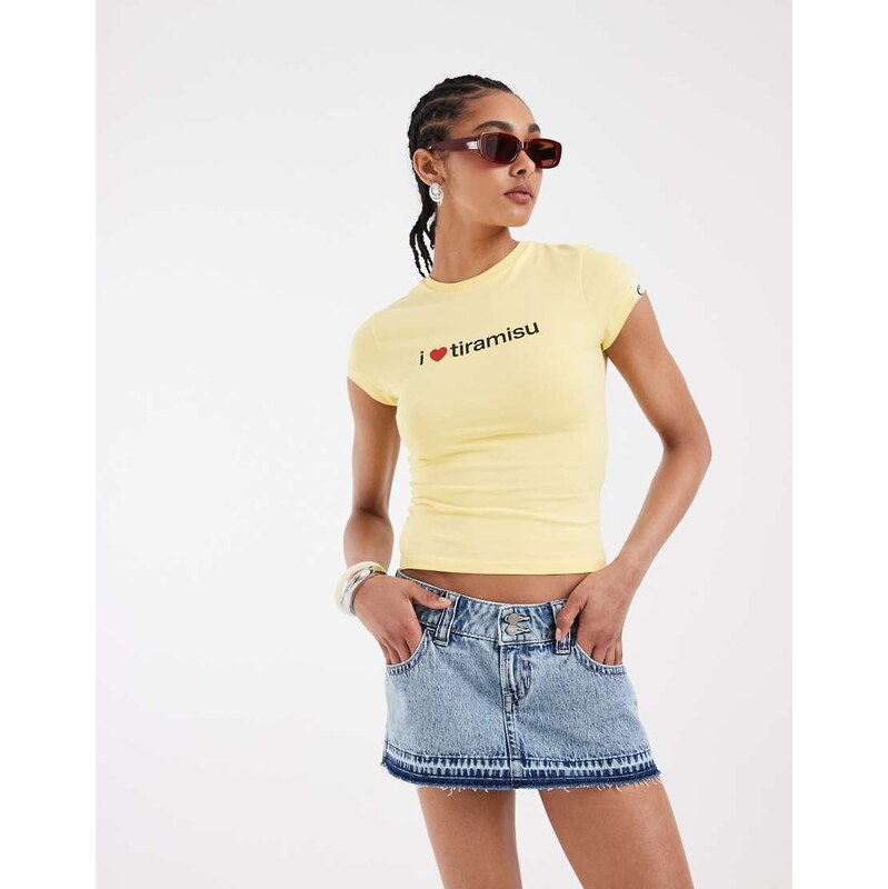 Hollister low rise denim micro skirt with raw hem in acid wash