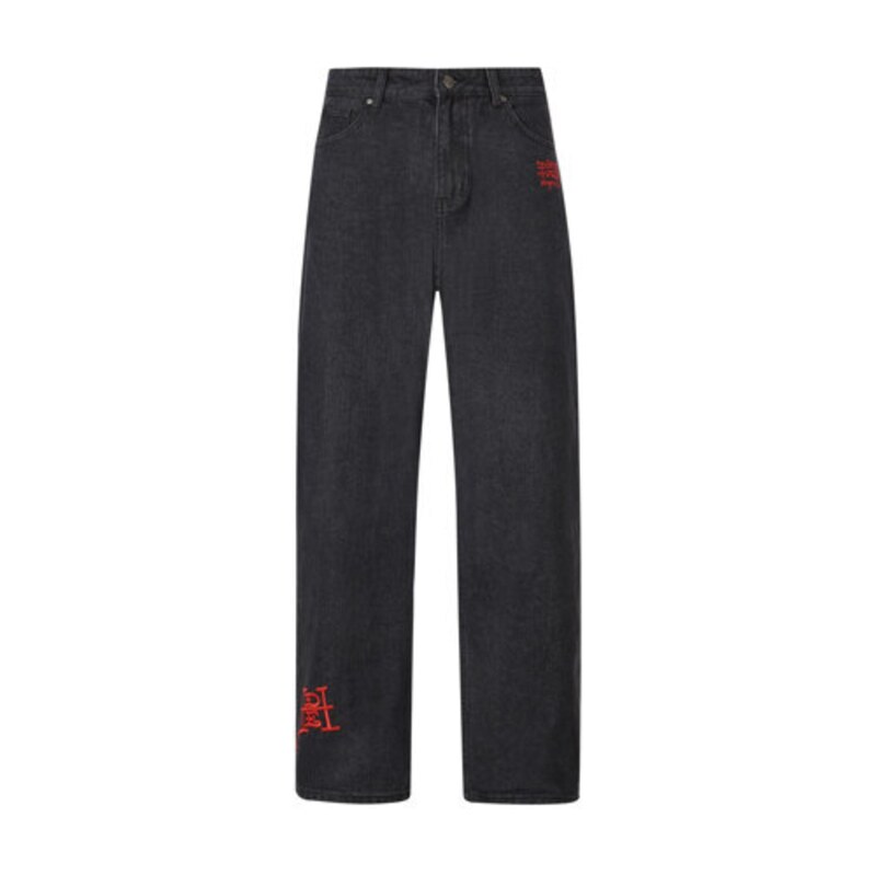 Ed Hardy Džíny světle zelená / červená / černá džínovina / bílá